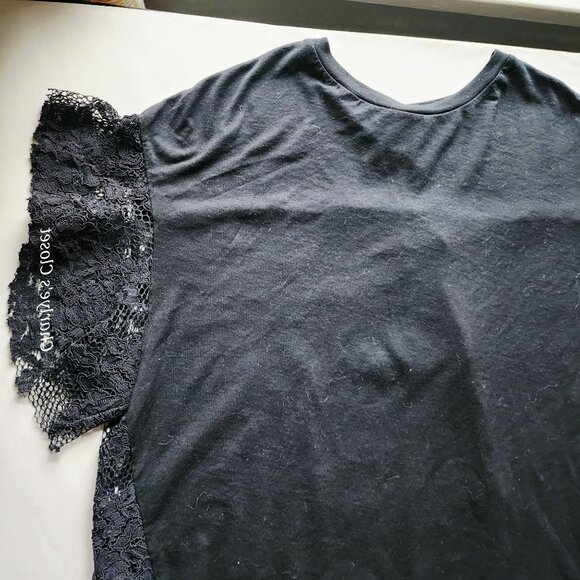 AG Adriano Goldschmied Sofi Lace Back Tee Black‎ XS Made in USA - Picture 7 of 9